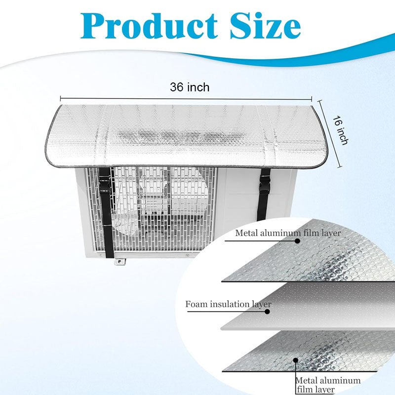 AC Outdoor Unit Aluminium Protector Cover with Straps β Waterproof Sun & Rain Shield