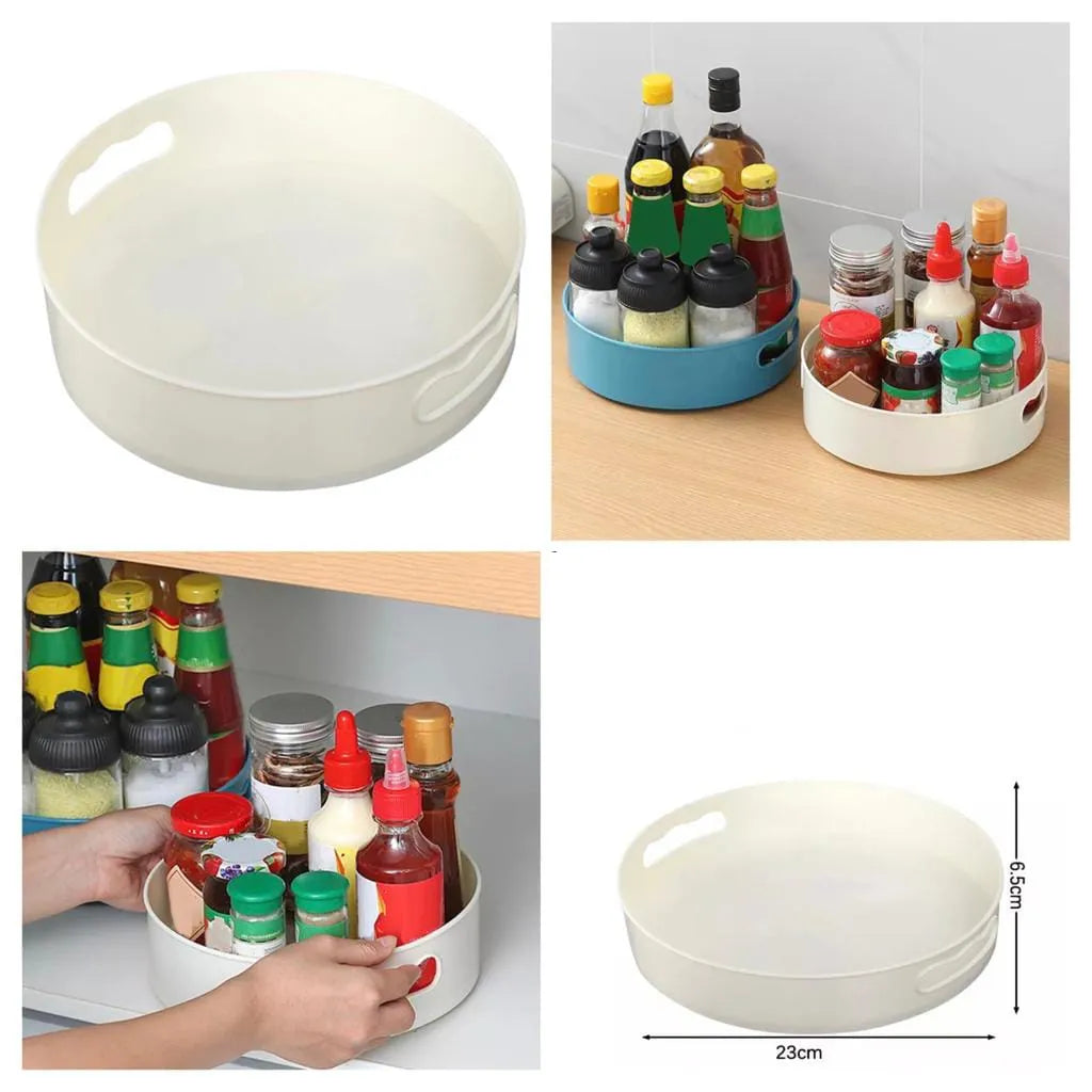 360° Rotating Lazy Susan Organizer – Kitchen & Bathroom Storage Turntable