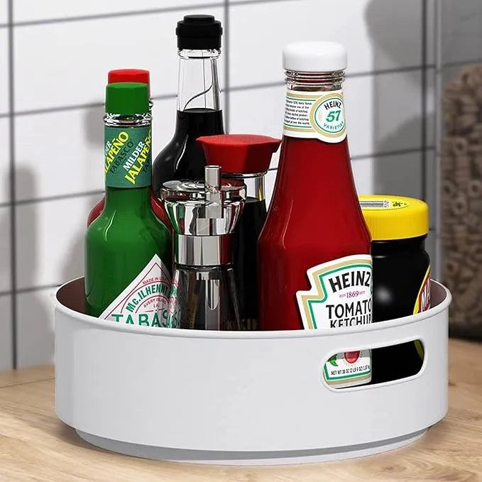 360° Rotating Lazy Susan Organizer – Kitchen & Bathroom Storage Turntable