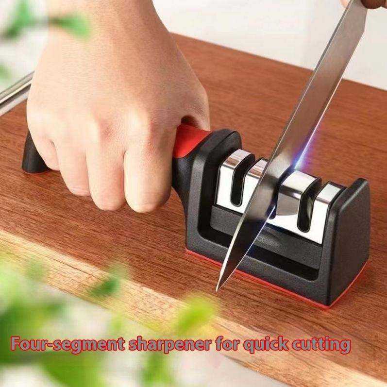 3-Stage Knife & Scissor Sharpener – Stainless Steel Handheld Tool