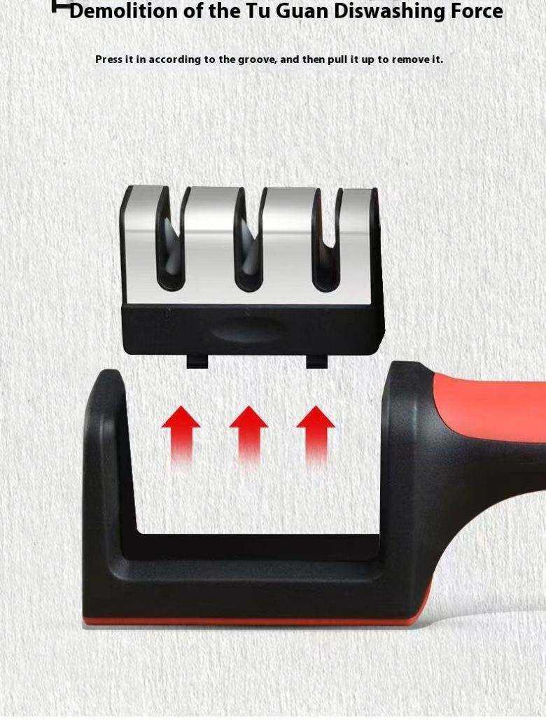 3-Stage Knife & Scissor Sharpener – Stainless Steel Handheld Tool