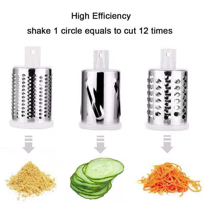 3-in-1 Rotary Vegetable Slicer | Salad & Fries Prep in Seconds