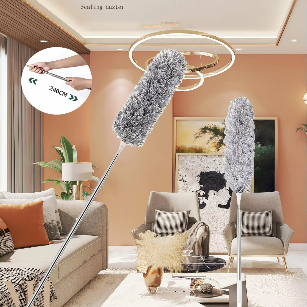 Extendable Long Duster | Microfiber Ceiling Fan & High-Reach Cleaning Duster