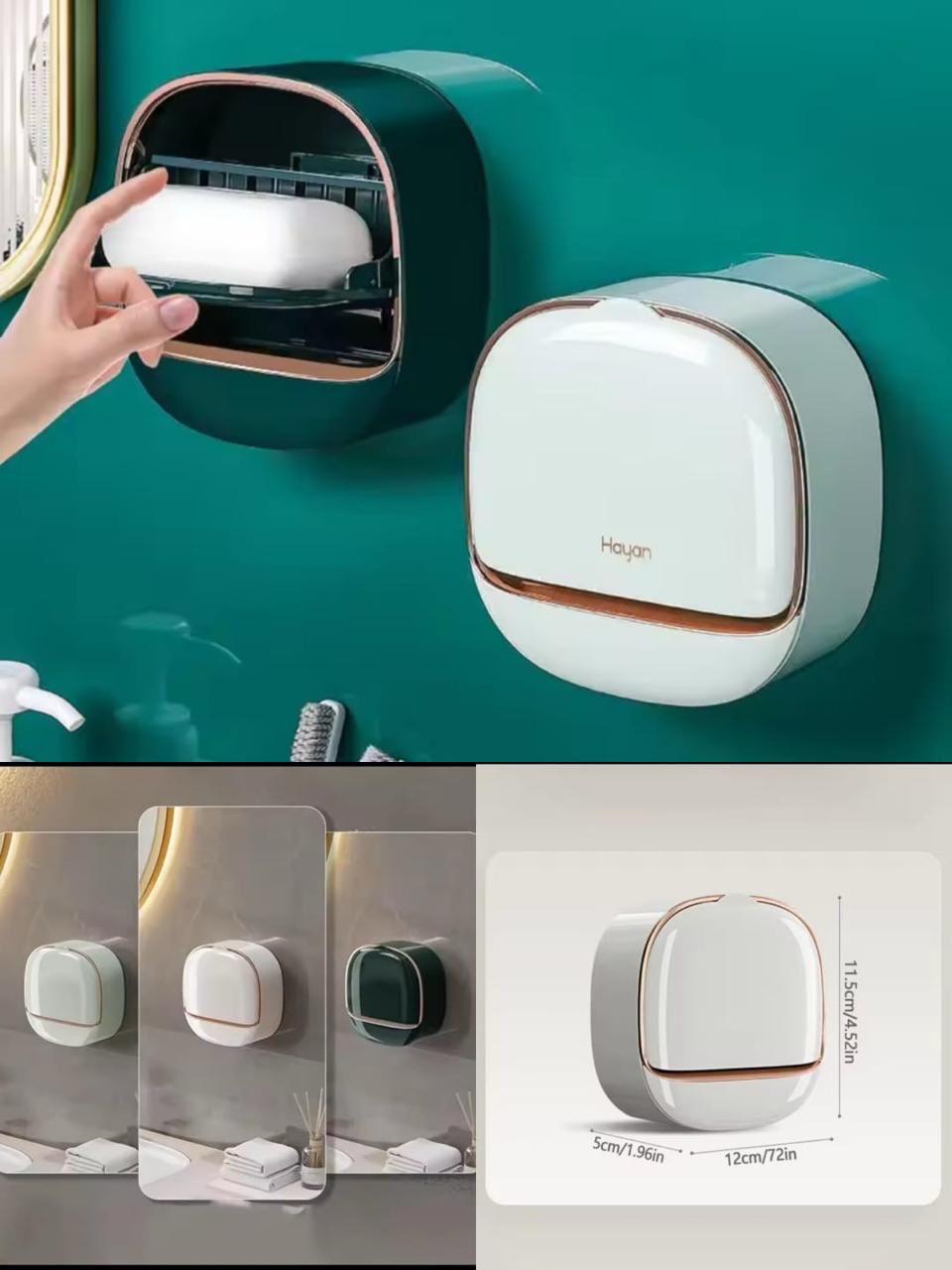 Wall Mounted Soap Box – Self Adhesive No Drill Soap Holder