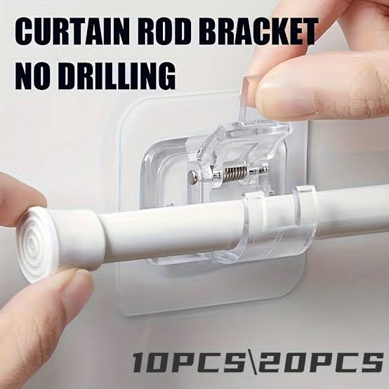 No Drill Curtain Rod Bracket – Self Adhesive Wall Hooks