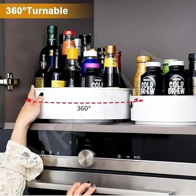 360° Rotating Lazy Susan Organizer – Kitchen & Bathroom Storage Turntable