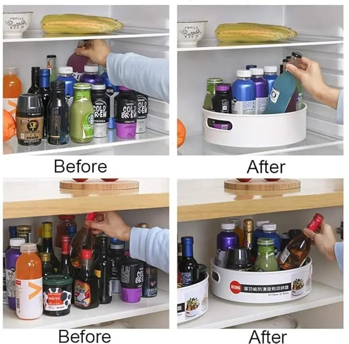 360° Rotating Lazy Susan Organizer – Kitchen & Bathroom Storage Turntable